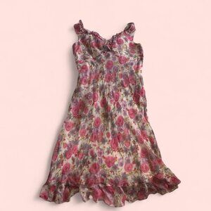 Silk Pink and Cream Dress